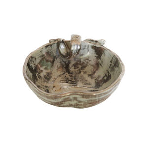 Vintage Stangl Colonial Silver Glaze Apple Shaped Bowl Candy Dish Trinket Dish